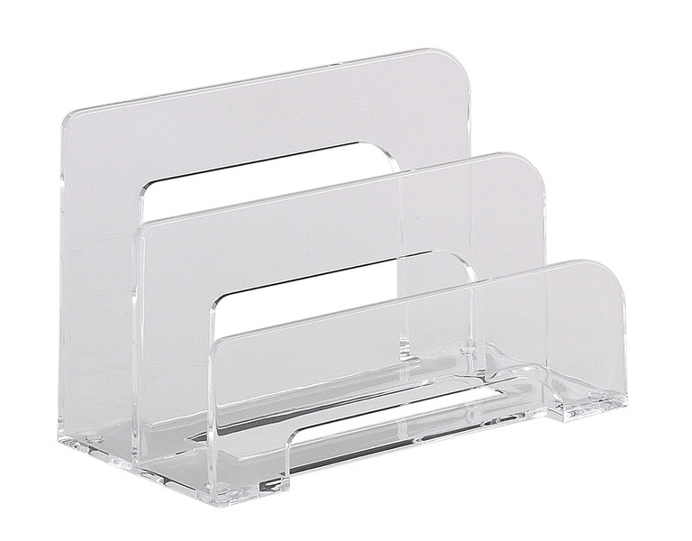 Stojan na listy Alco AL-4466, akrylový, 2-priehradkový, priehľadný, 75x150x95mm