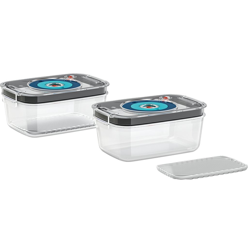 Úložné boxy do vákua Bosch MSZV0FC2 1 l, 2 kusy, priehľadné/sivé/modré