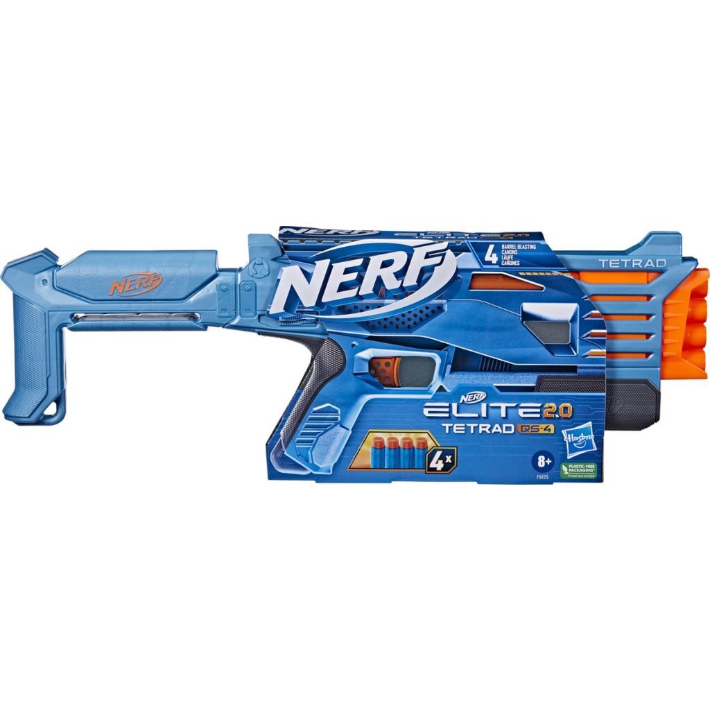 Nerf Elite 2.0 Tetrad Blaster + 4 šípky
