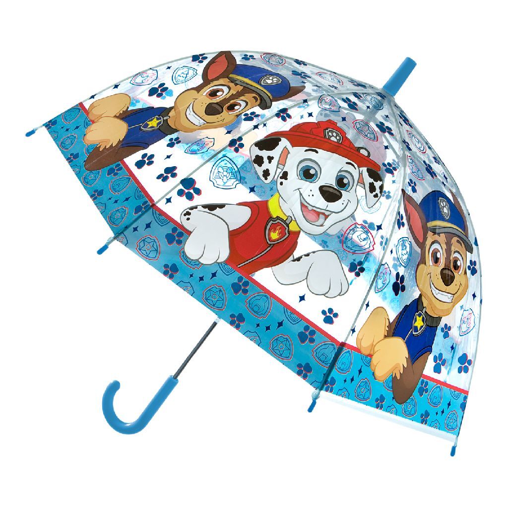 Detský dáždnik Paw Patrol 69 cm modrý/priehľadný