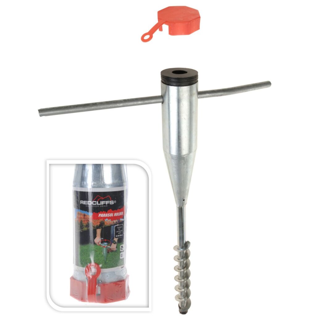 Kovový držiak na slnečník Redcliffs 56x6,5 cm + 5 adaptérových krúžkov