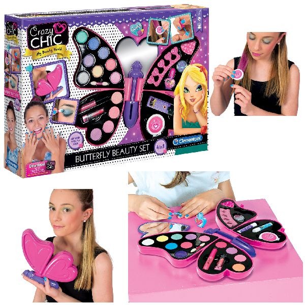 Clementoni Crazy Chic Butterfly Beauty Set kozmetická sada v kufríku na líčenie
