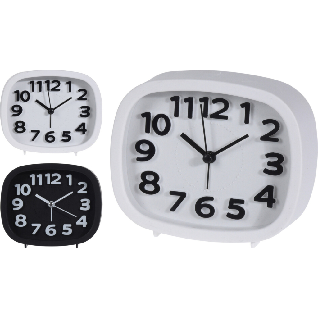 Budík na batérie 2 rôzne farby