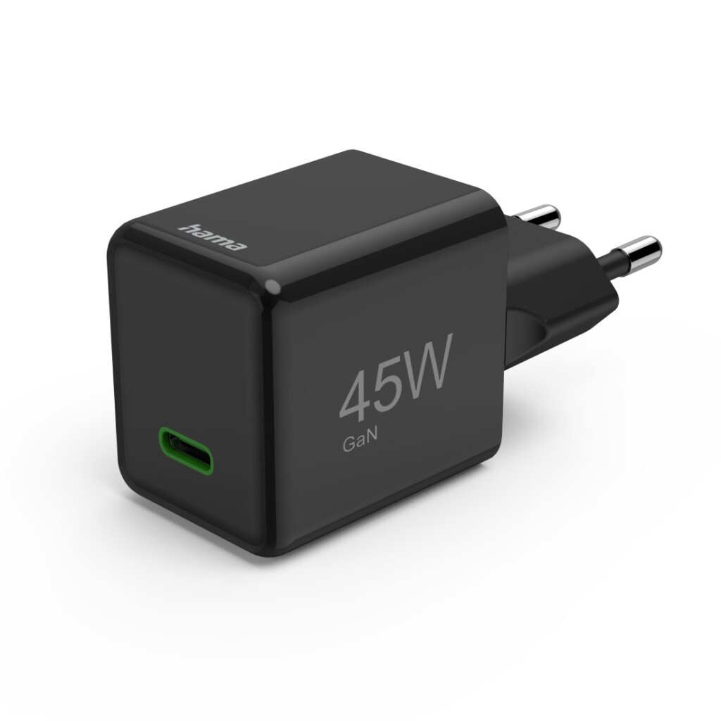 Rýchlonabíjačka Hama USB-C PD/QC/GaN Super-Mini-nabíjačka 45 W čierna