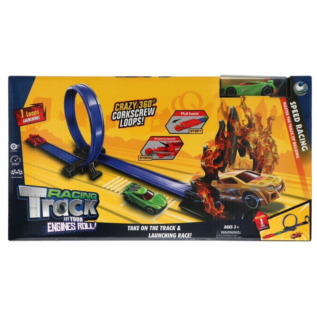 Plamene pretekárskej dráhy s loopingom + auto