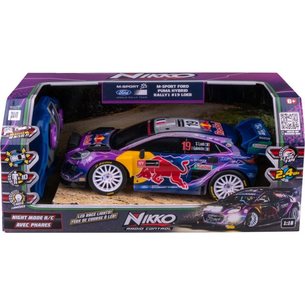 Nikko RC Rally M-Sport Ford Puma #19 Loeb 1:18 + svetlo
