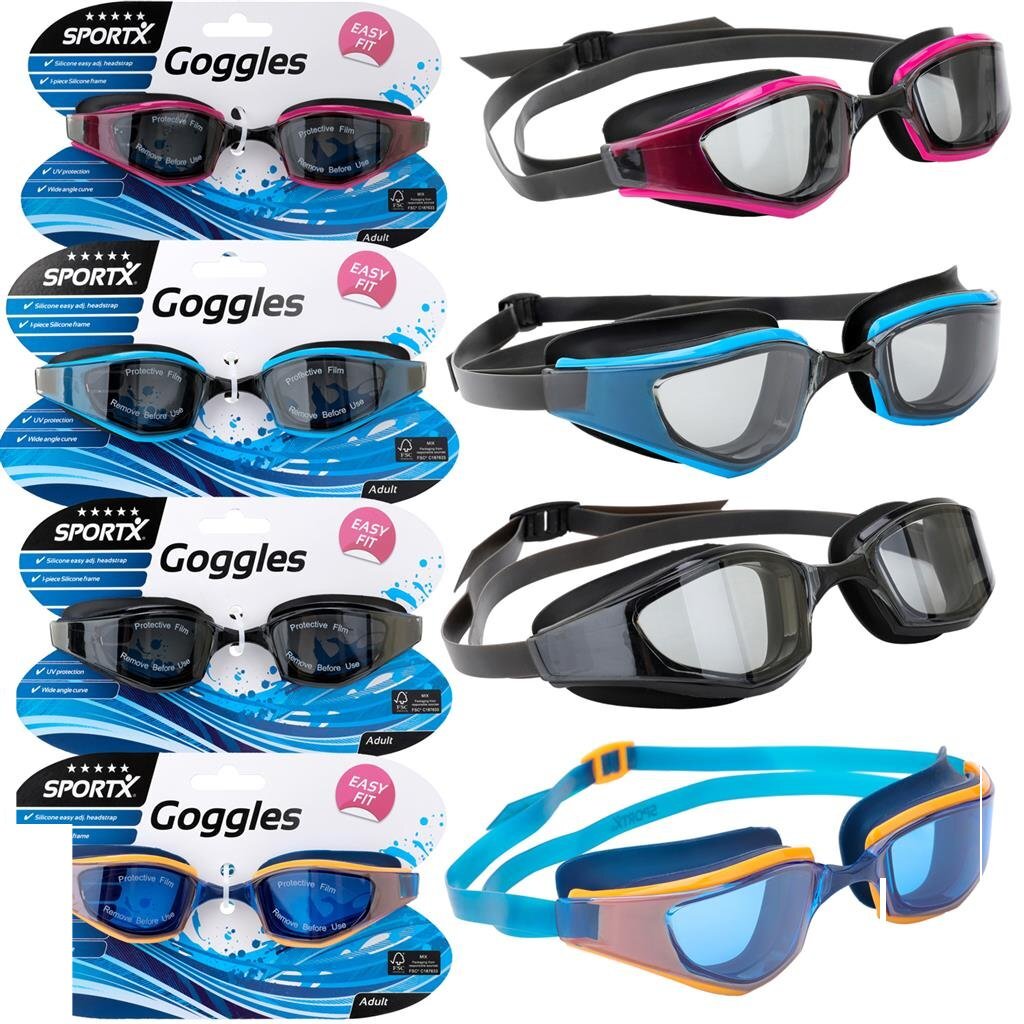 Plavecké okuliare SportX pre dospelých, 5 hviezdičiek, rôzne farby
