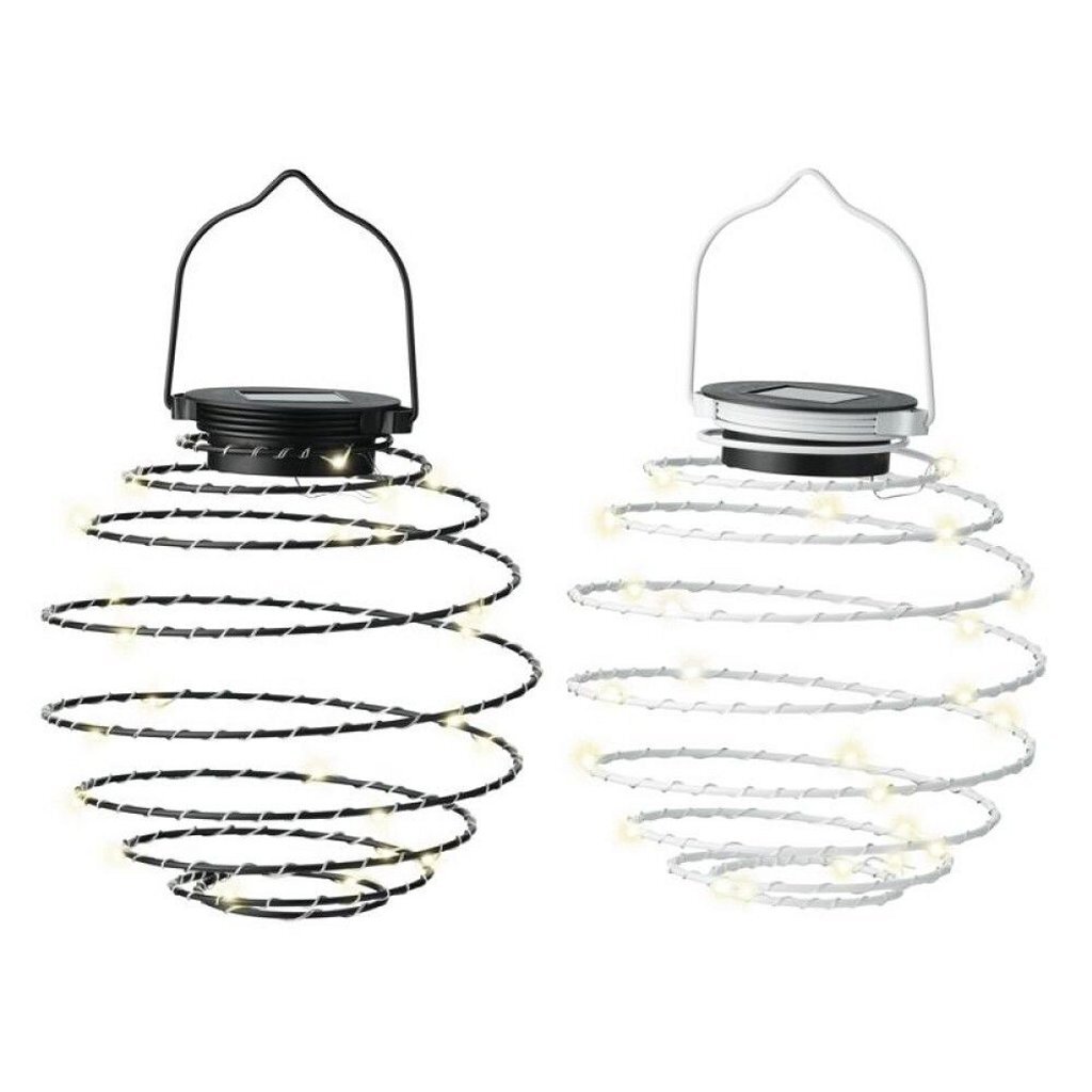 Solárna LED závesná lampa Lumineo 16 cm železný drôt/čierna/biela