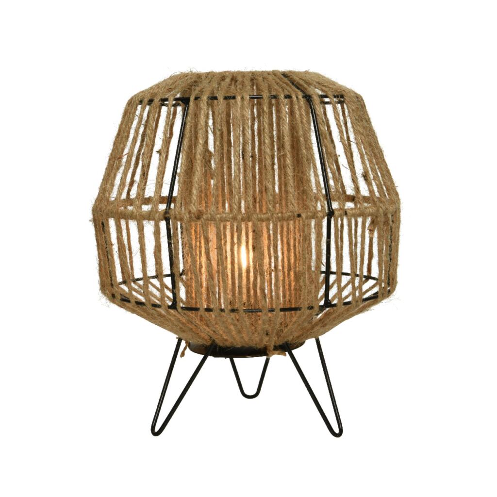 LED stolová lampa 26,5 cm lano/kov