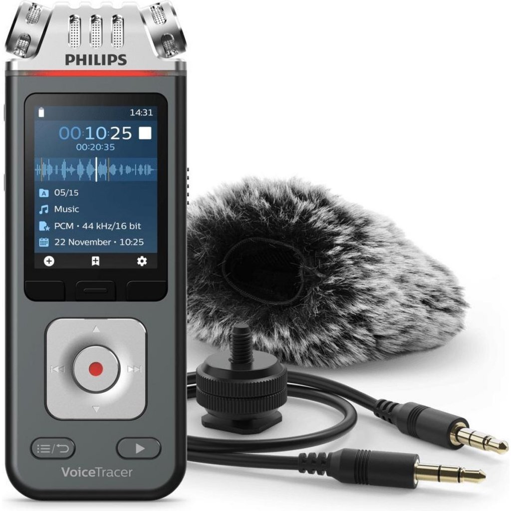 Philips DVT7110 VoiceTracer audio rekordér antracit/chróm
