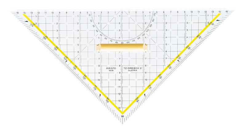 Aristo AR-1648 kresliaci trojuholník 32,5 cm s drevenou rukoväťou
