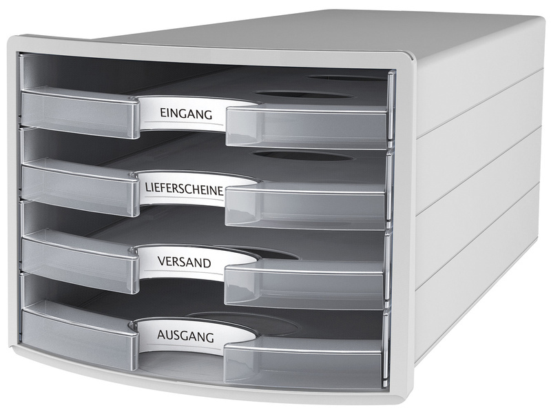 HAN HA-1013-63 Impuls Komoda so 4 otvorenými zásuvkami, priehľadná