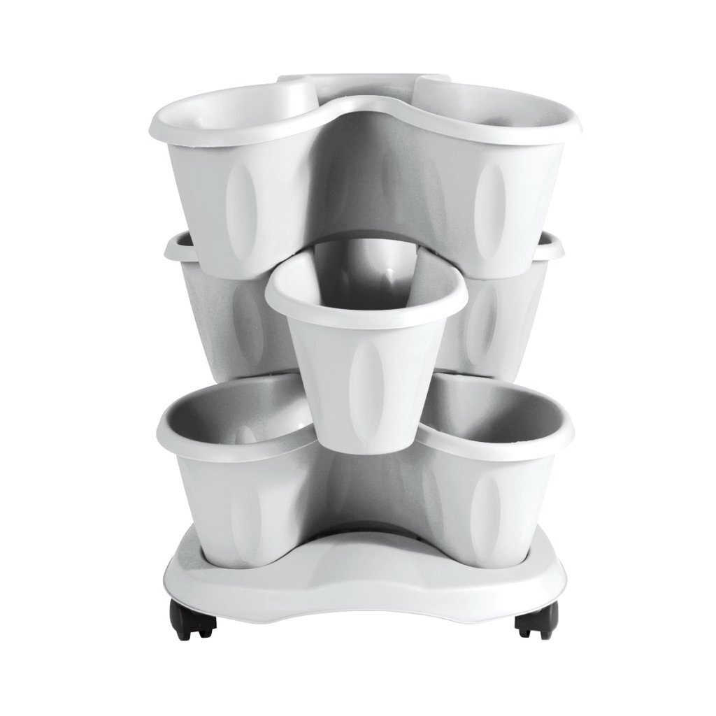 Kvetináč Bama Trifoglio s kolieskami 40x51 cm biely