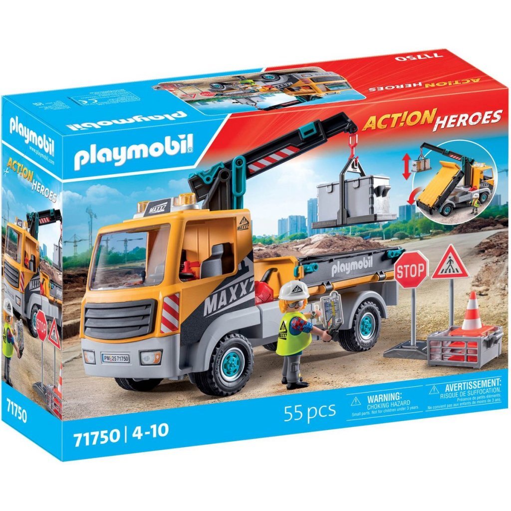 Playmobil 71750 Akční hrdinovia Nákladné auto so žeriavom