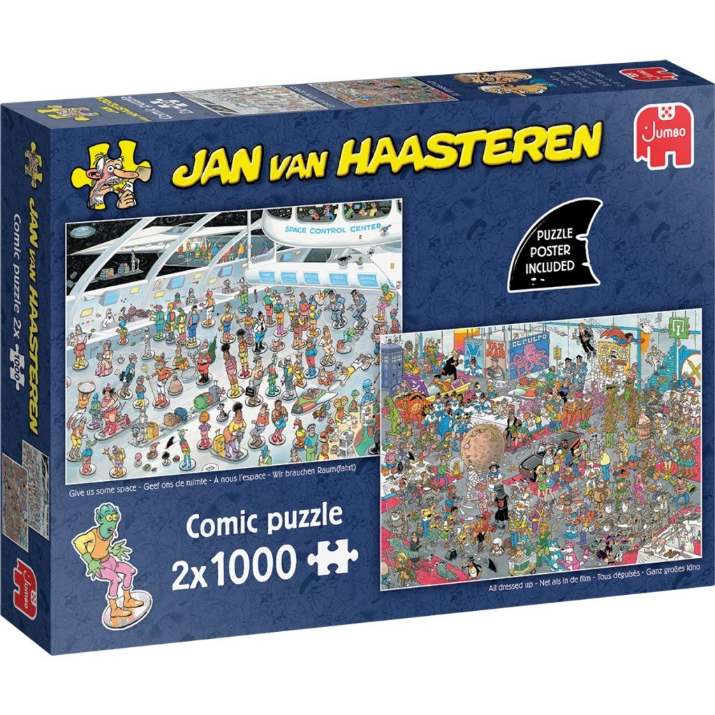 Jumbo puzzle Jan van Haasteren Dajte nám priestor a ako vo filmoch 2x1000 dielikov