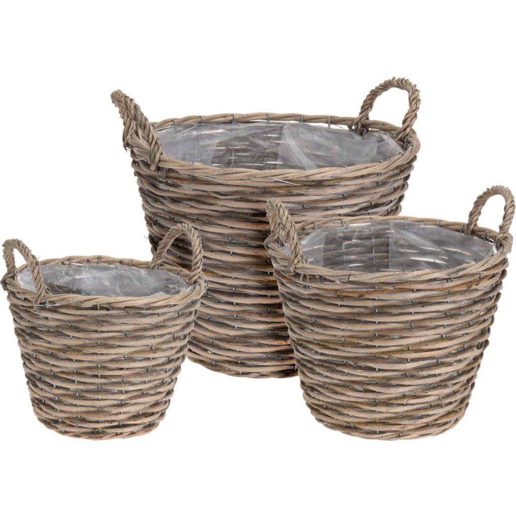 Koše na rastliny Okrúhle vŕby 3 kusy
