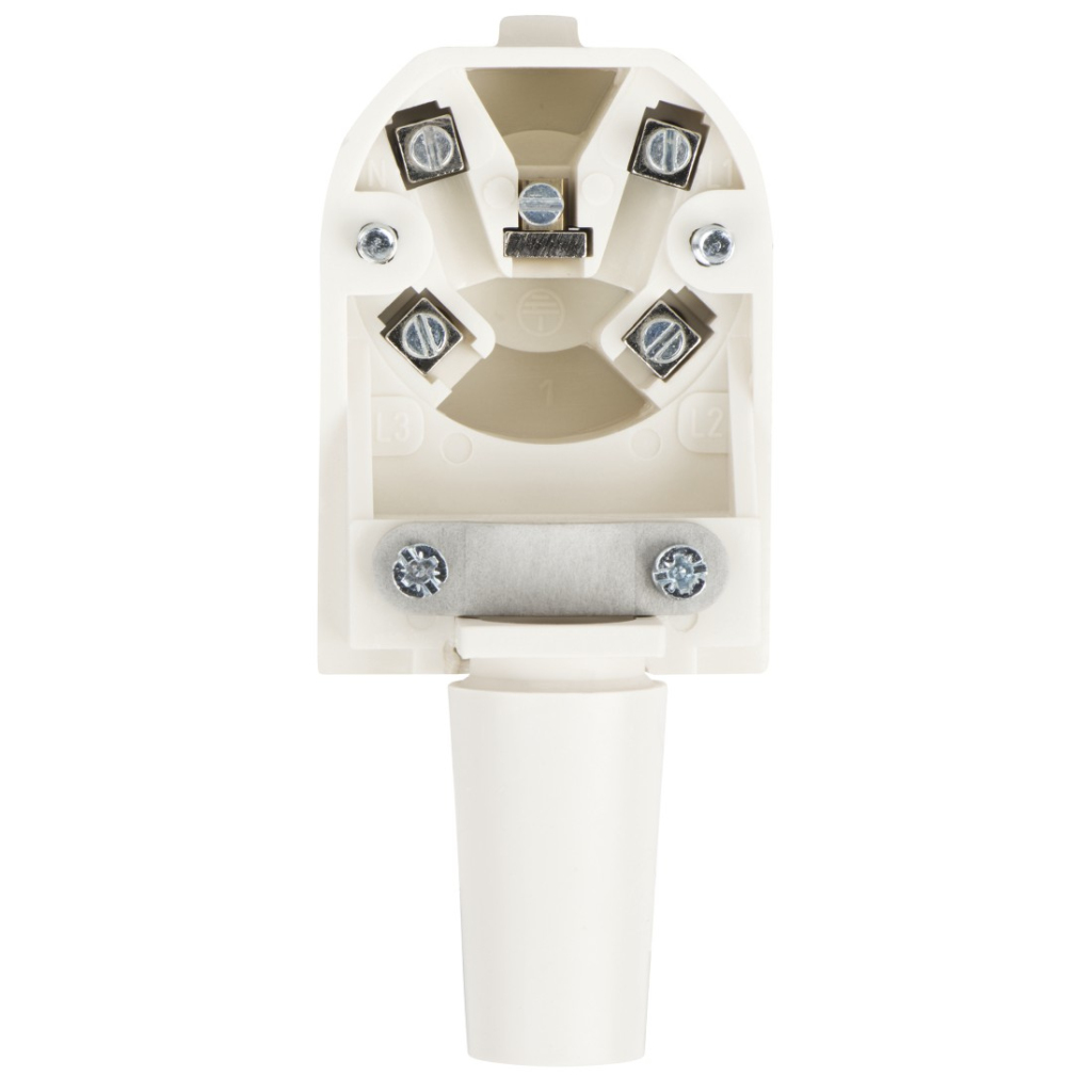 Uzemnená zástrčka Xavax, 5-kolíková, uhlová, opätovne pripojiteľná, 400 V/16 A