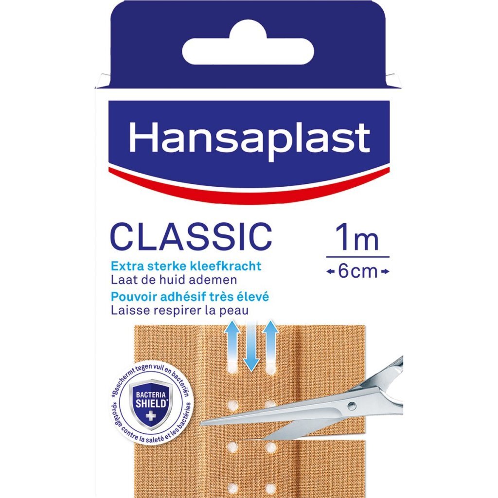 Náplasti Hansaplast Classic 100x6 cm, telovej farby