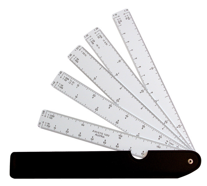 Aristo AR-1323 Mierka pravítka ventilátora 1:10:15:20:25:30:33 1/3 :40:50:75:125