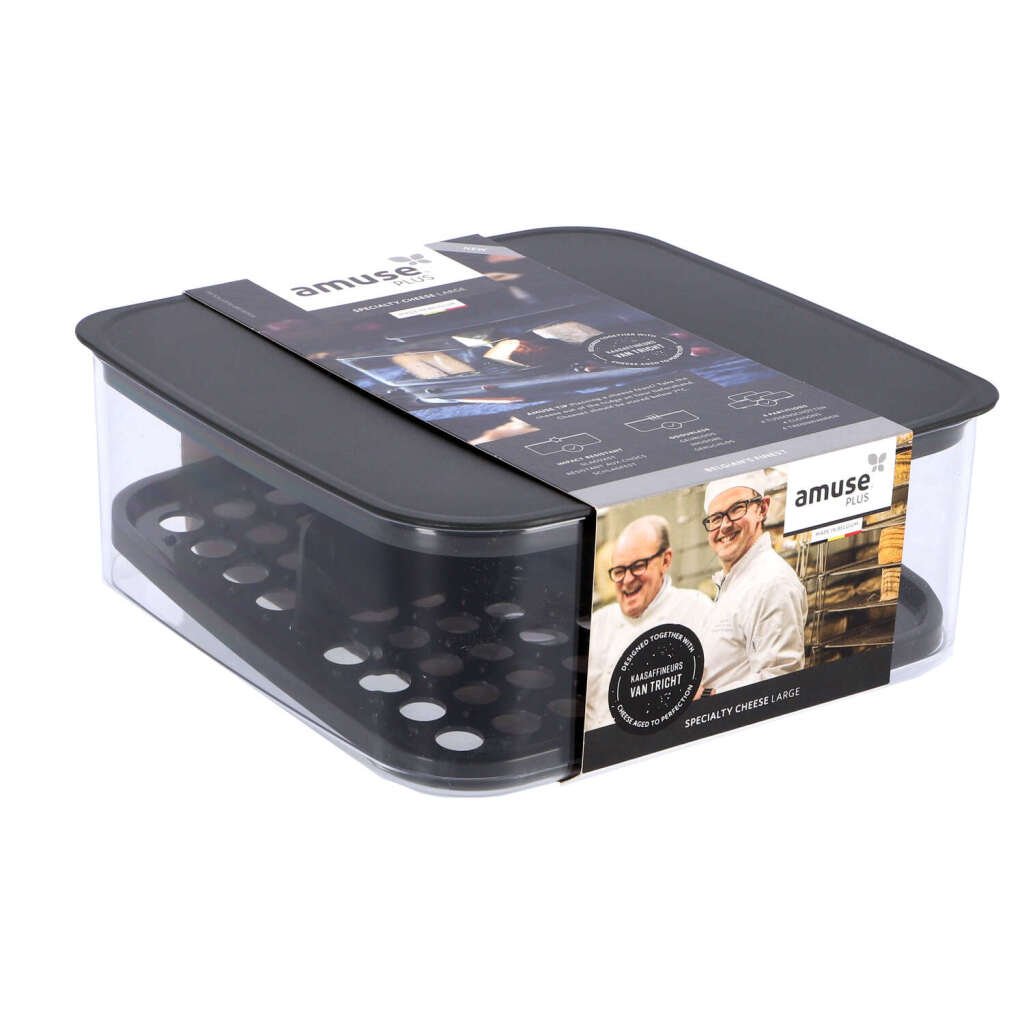 Úložný box na syr Amuse čierna/priehľadná