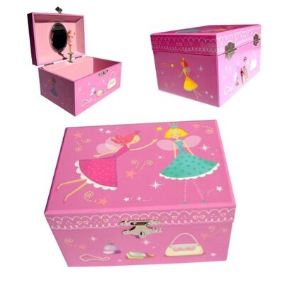 Šperkovnica Simply for Kids pre deti 2 elfovia ružová hudobná skrinka s tancujúcou balerínou