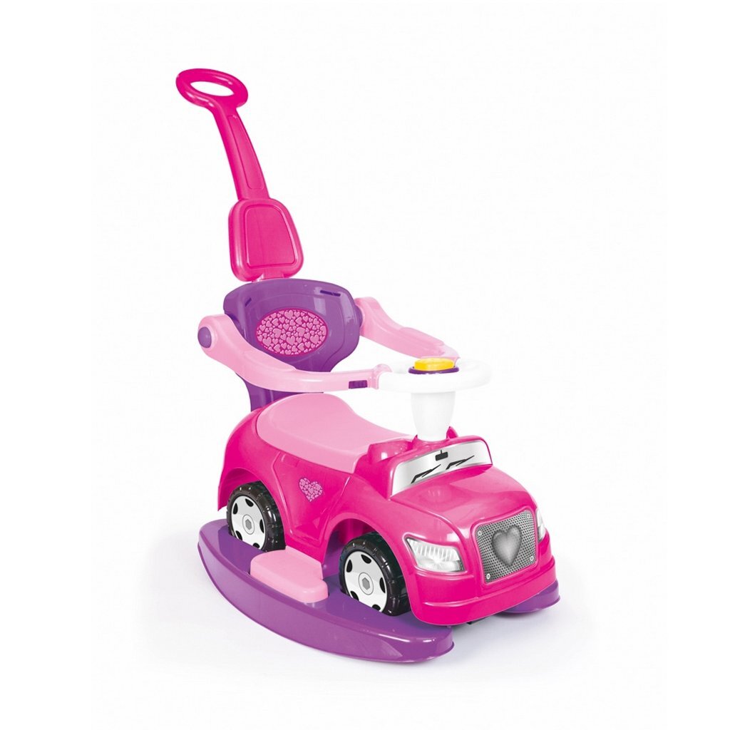 Dolu Chodiace autíčko Jednorožec s madlom ružové