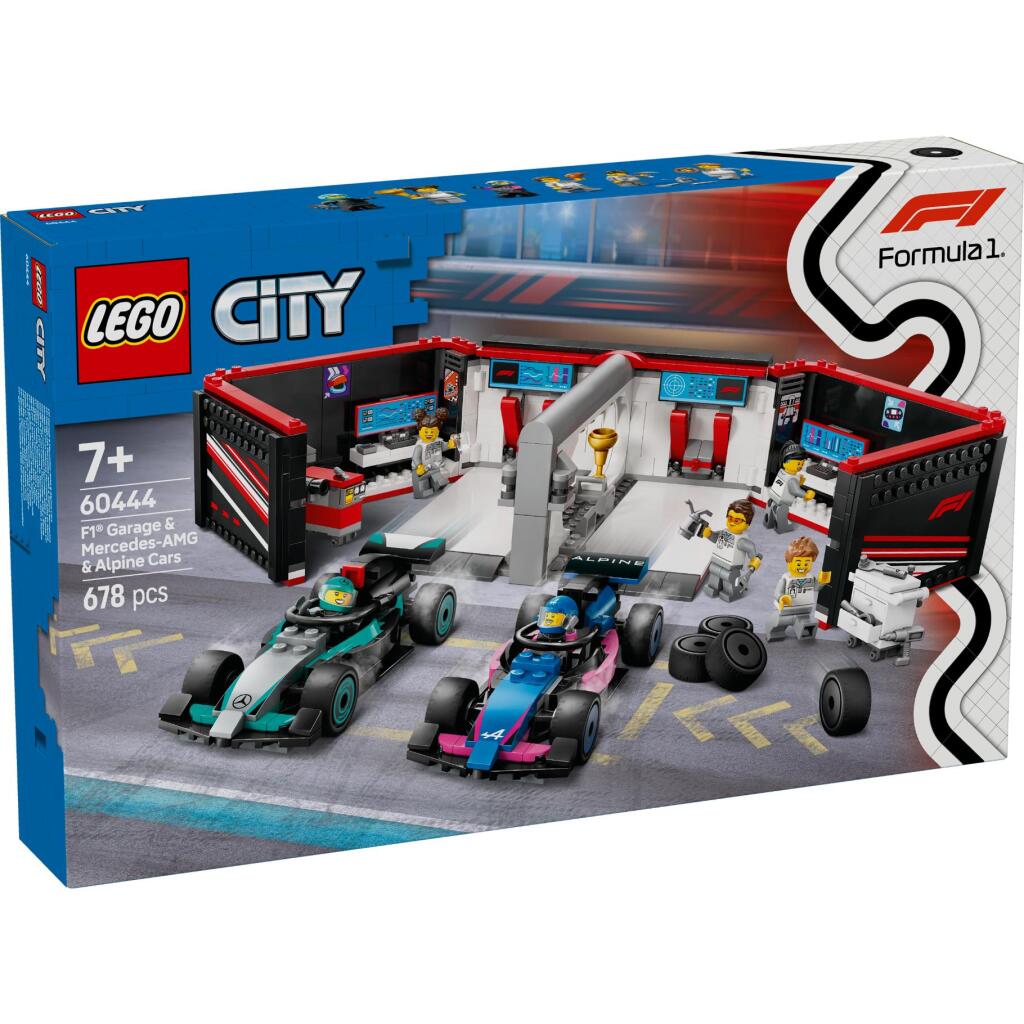 Lego City 60444 Garáž F1 s autami Mercedes-AMG a Alpine