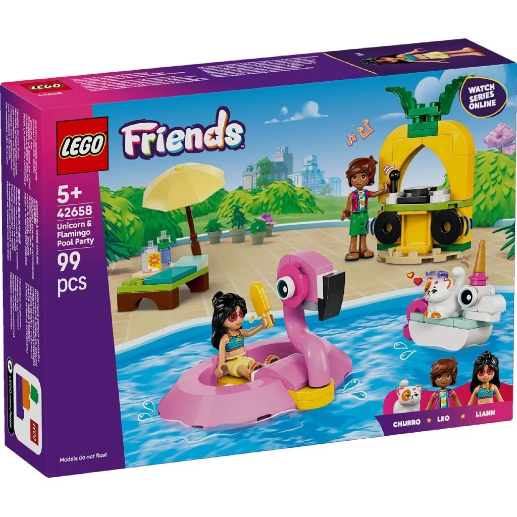 Lego Friends 42658 Bazénová párty s plameniakom a jednorožcom