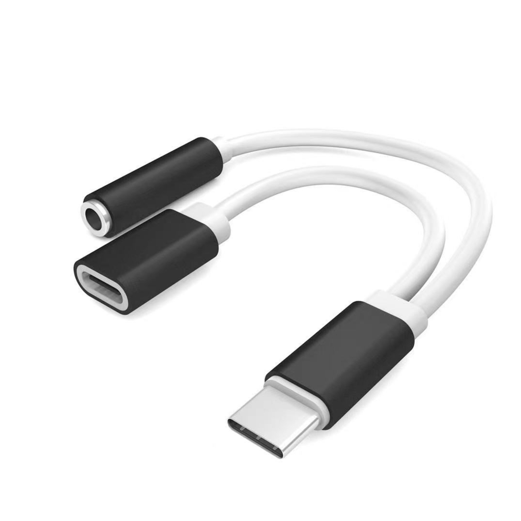 Adaptér Scanpart USB-C(m)>USB-C(f) a Jack čiernobiely
