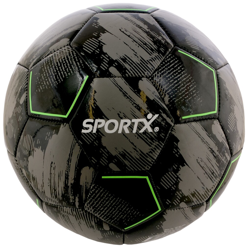 SportX Futbalová lopta 22 cm 330-350 g Čierna/Sivá/Neónovo zelená