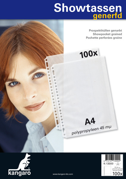 Výstavná taška Kangaro K-13000 A4 PP 45 mµ 23-dierková zrnitá 10x100 kusov