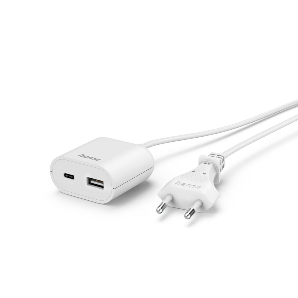 Hama USB napájací adaptér s káblom 190 cm 3,5 A 1x USB A 1x USB C biely