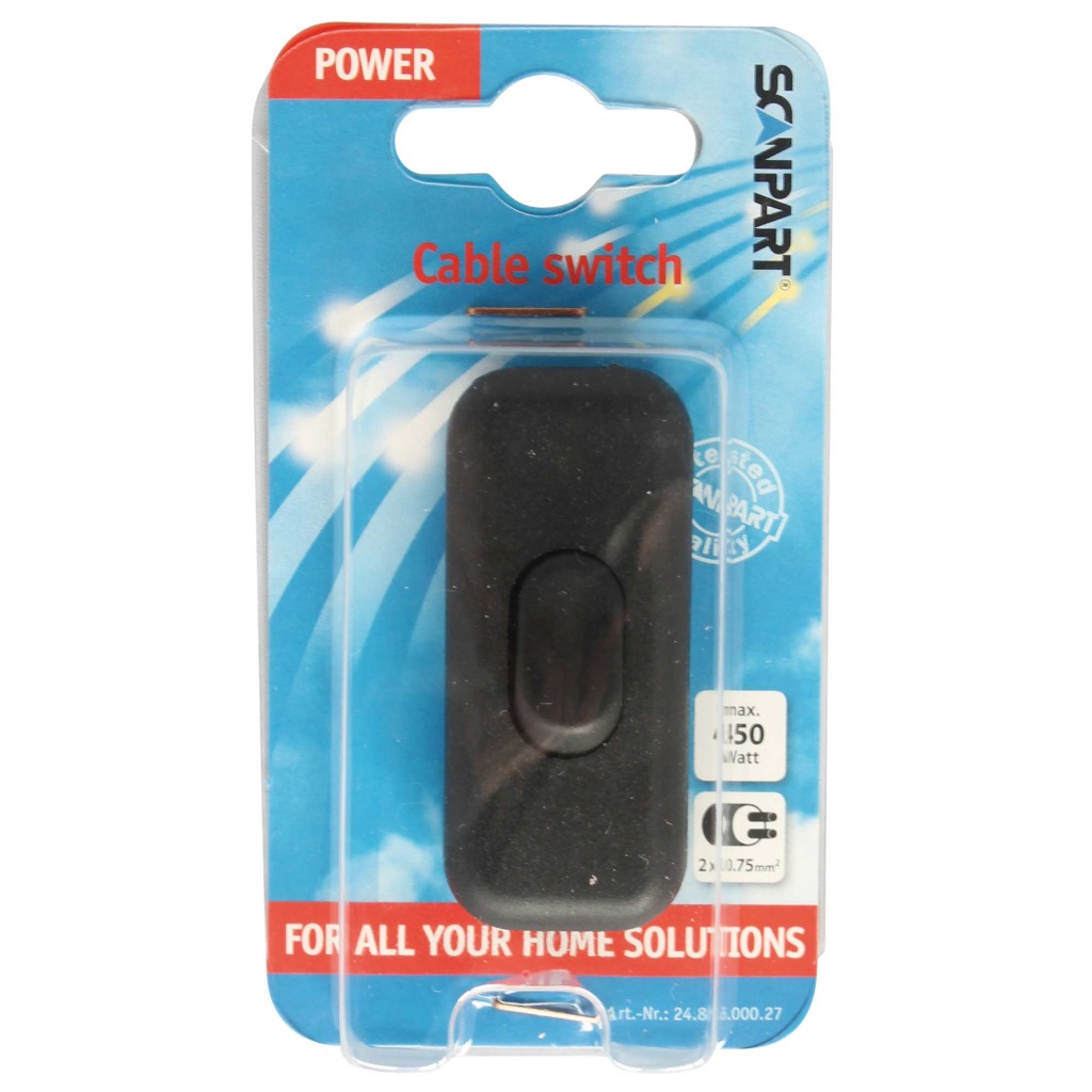 Scanpart kábelový vypínač čierny 1p 2ampér