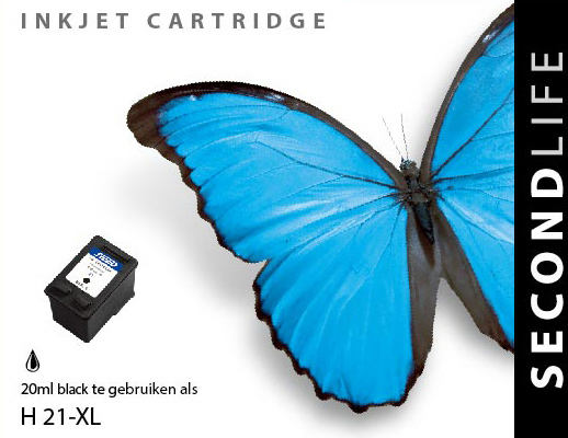 Kazeta Kangaro SL-11111021 SecondLife HP 21 XL čierna