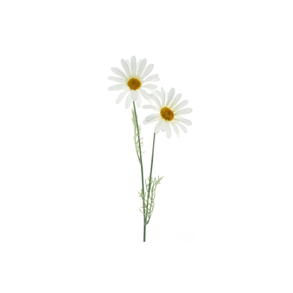 Umelý kvet sedmokrásky 56 cm biely/hodvábny