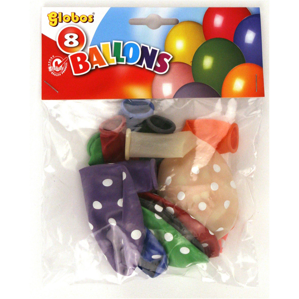 Balón Globos s bodkami, 8 kusov