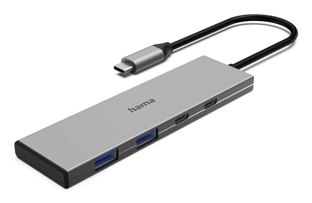 Hama USB-C hub 4 porty 2x USB-A 2x USB-C USB 3.2 Gen2 10 Gbit/s PD Alu