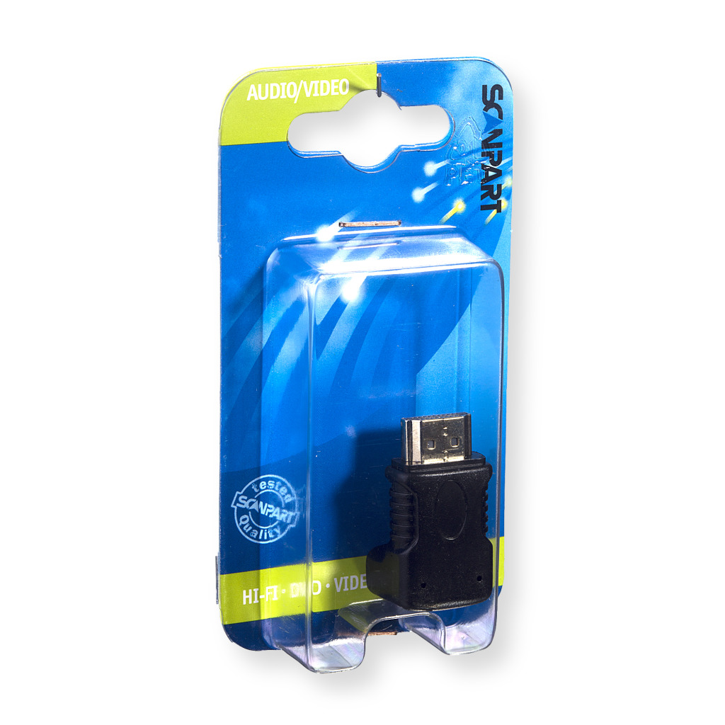 Adaptér Scanpart HDMI(f)-HDMI(m) uhlový