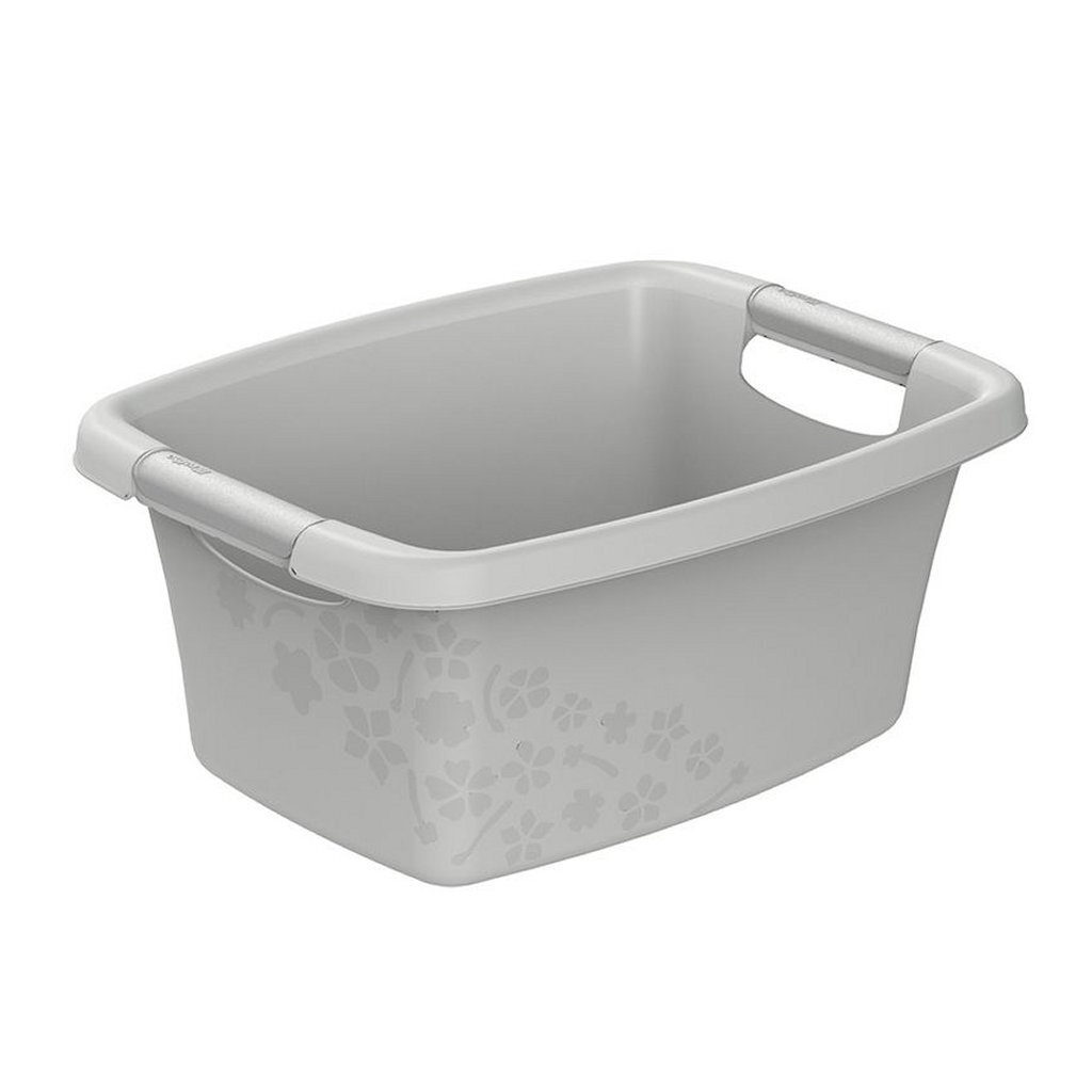 Kôš na bielizeň Rotho Flowers 12 l, chladivo sivý