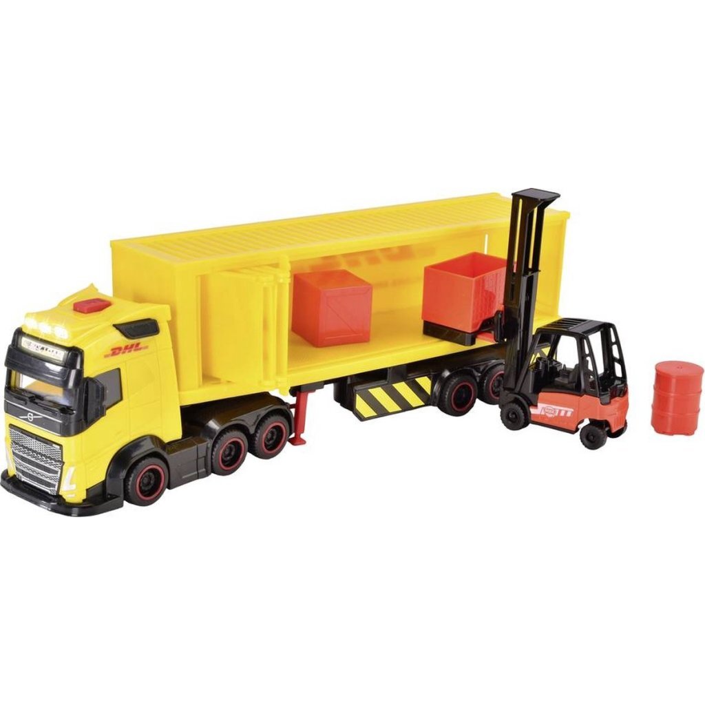 Dickie Toys DHL Truck + Vysokozdvižný vozík + Svetlo a zvuk