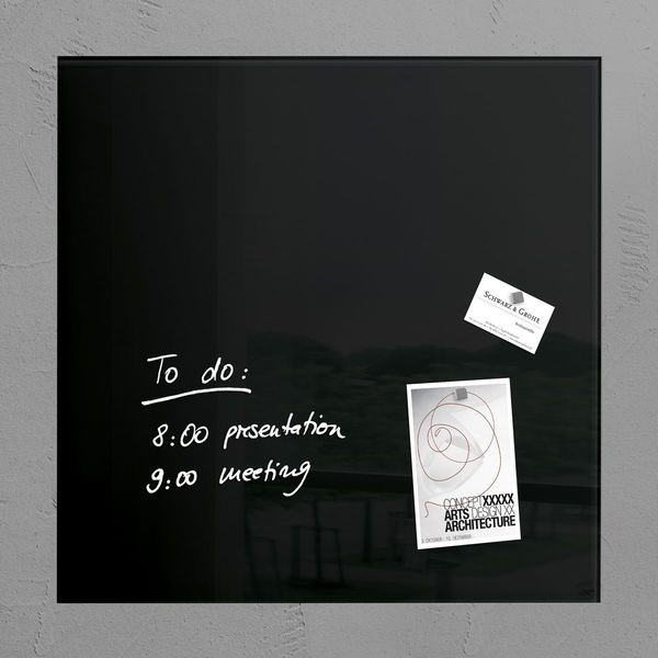 Sigel SI-GL110 Sklenená magnetická tabuľa Artverum 480x480x15mm čierna