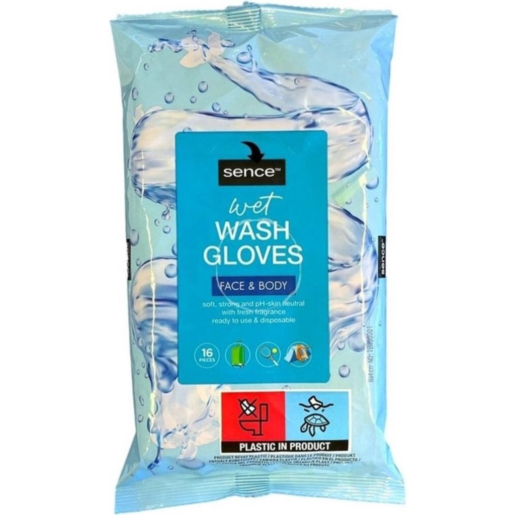 Jednorazové vlhčené obrúsky Sence 16 kusov