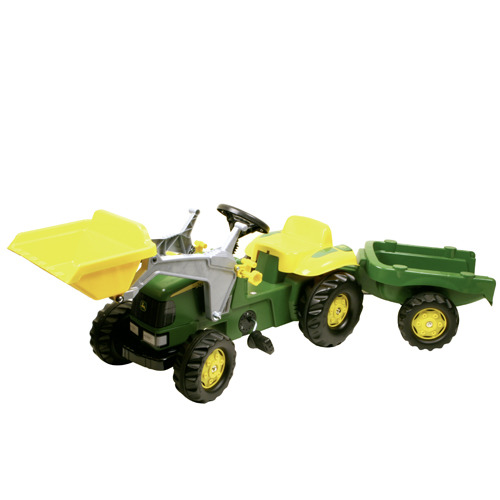 Rolly Toys 023110 RollyKid Traktor John Deere s nakladačom a prívesom