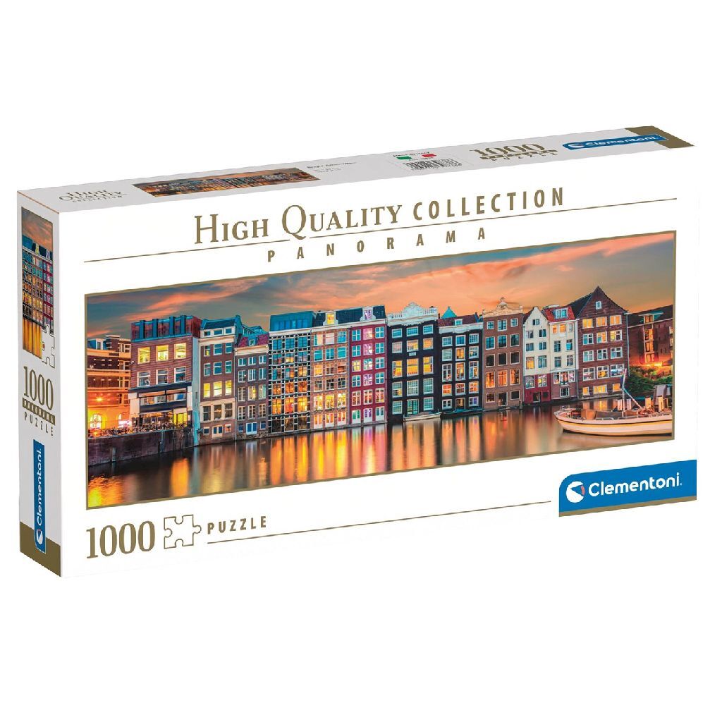 Clementoni Puzzle Panorama - Jasný Amsterdam, 1000 dielikov, kolekcia vysokej kvality
