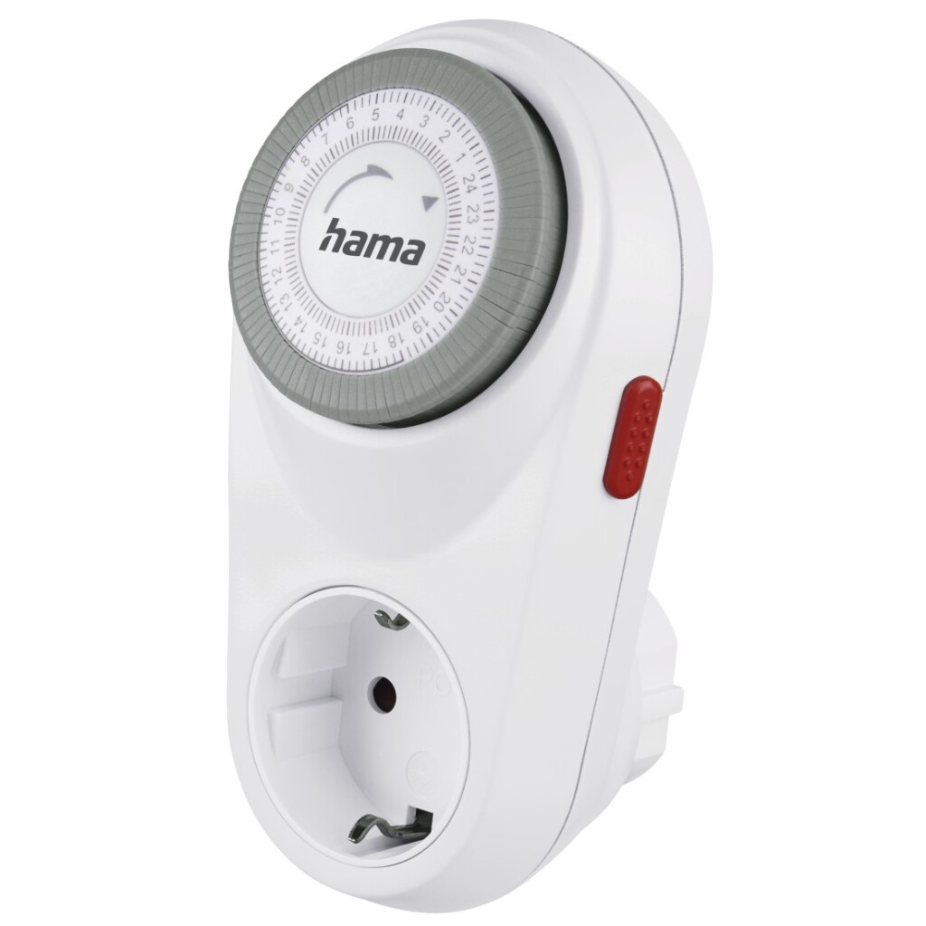 Mechanický časovač Hama, zakrivený, do interiéru, 15-minútové intervaly, biely
