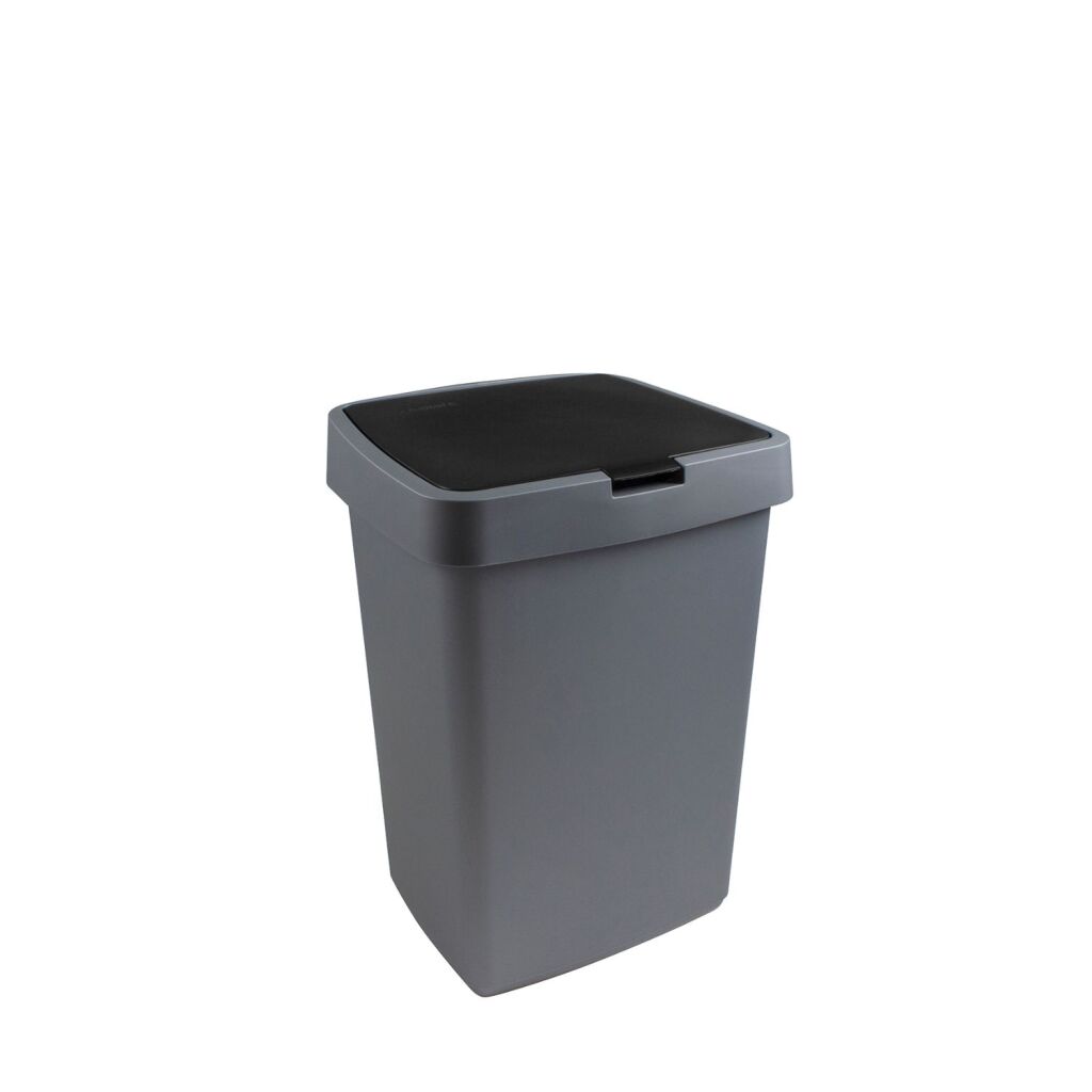 Odpadkový kôš Sunware Delta s vekom 25l striebornosivý