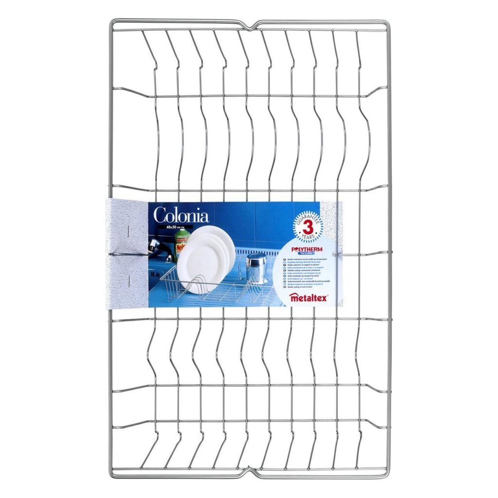 Odkvapkávač na riad Metaltex Colonia 48x30 cm strieborný