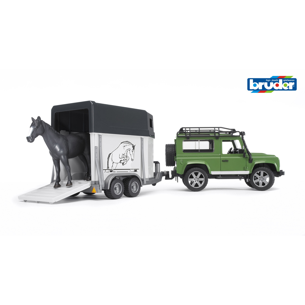 Bruder 02592 Landrover s prívesom na kone + kôň