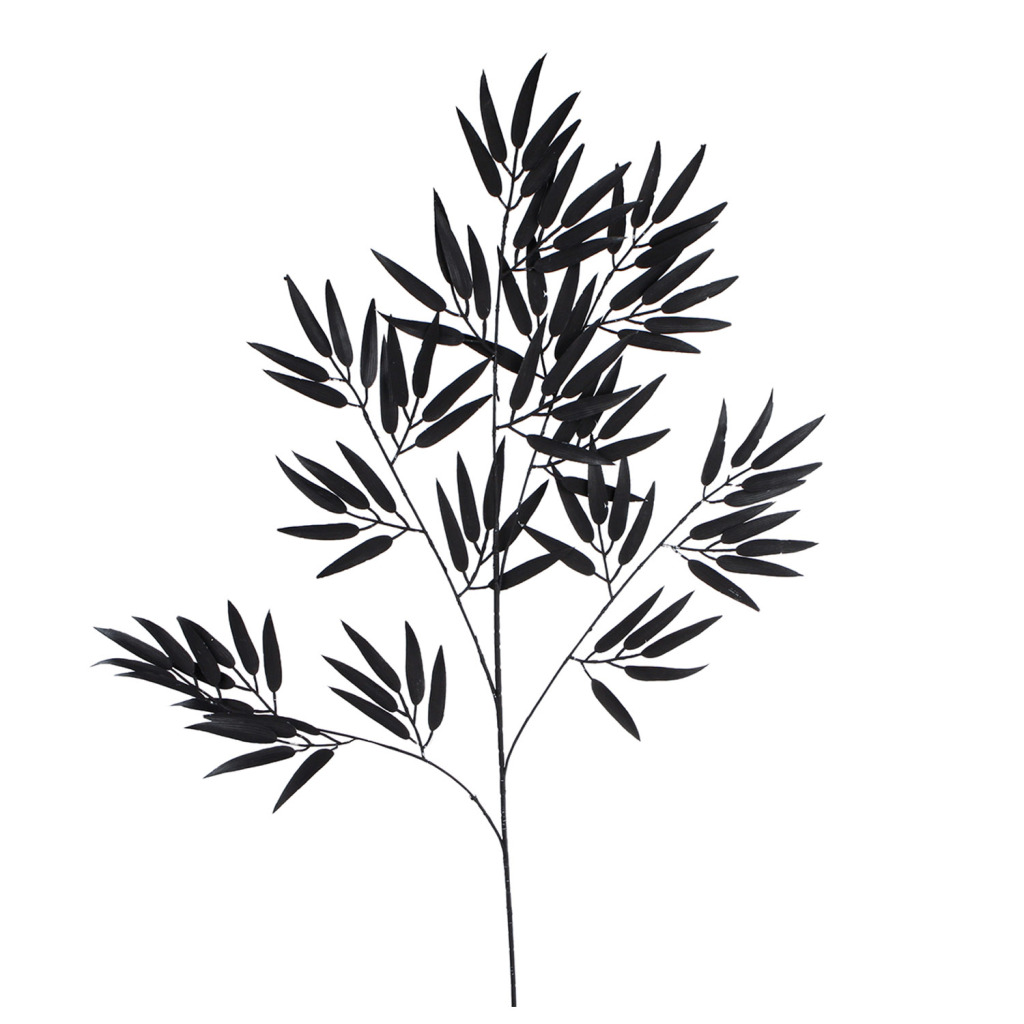 Umelý bambusový sprejový list matný čierny 98 cm