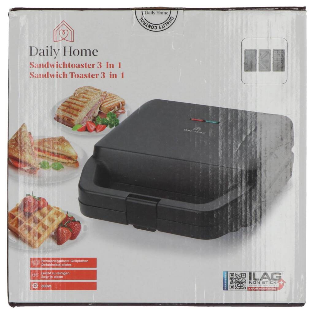 Sada na vaflovače Daily Home Sandwich Waffle Tool Black